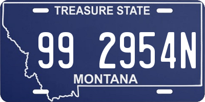 MT license plate 992954N