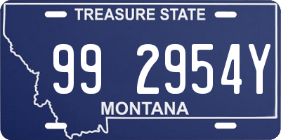 MT license plate 992954Y