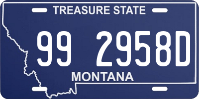 MT license plate 992958D