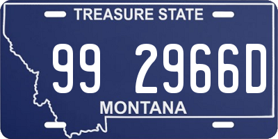 MT license plate 992966D