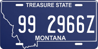 MT license plate 992966Z