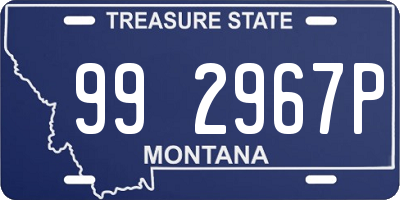 MT license plate 992967P