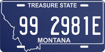 MT license plate 992981E