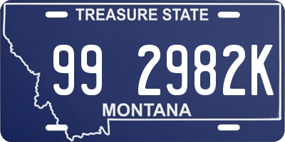 MT license plate 992982K