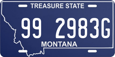 MT license plate 992983G