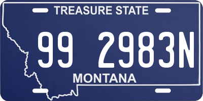 MT license plate 992983N