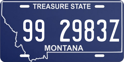 MT license plate 992983Z