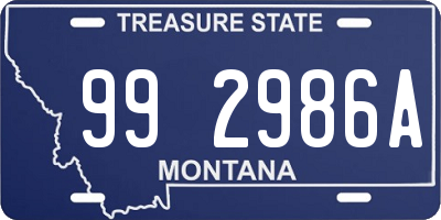 MT license plate 992986A