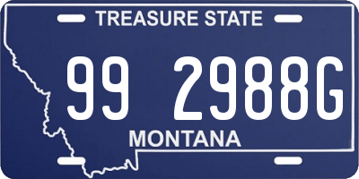 MT license plate 992988G