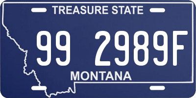 MT license plate 992989F