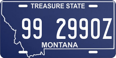 MT license plate 992990Z