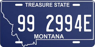 MT license plate 992994E