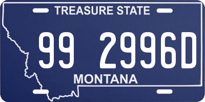 MT license plate 992996D