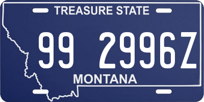 MT license plate 992996Z