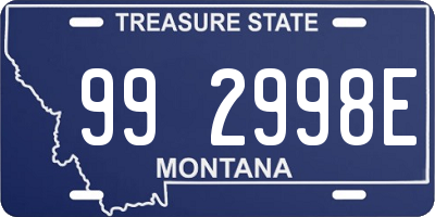 MT license plate 992998E