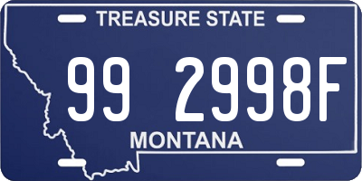 MT license plate 992998F