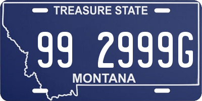 MT license plate 992999G