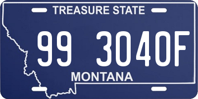 MT license plate 993040F