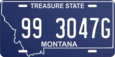 MT license plate 993047G