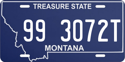 MT license plate 993072T