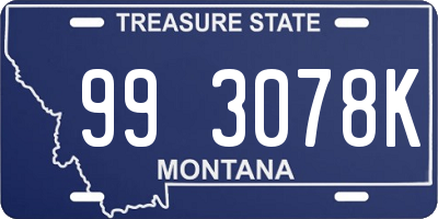 MT license plate 993078K