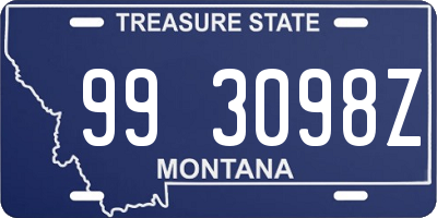 MT license plate 993098Z