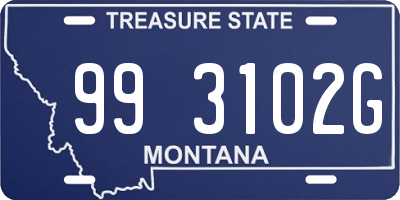 MT license plate 993102G