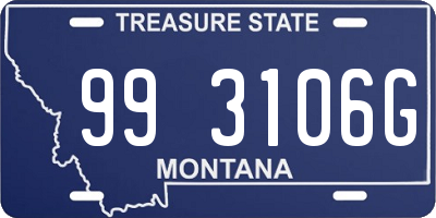 MT license plate 993106G