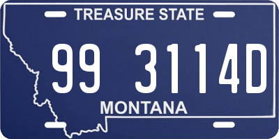 MT license plate 993114D