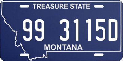 MT license plate 993115D