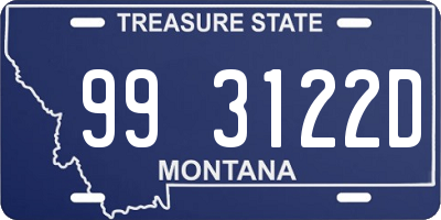 MT license plate 993122D