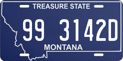 MT license plate 993142D