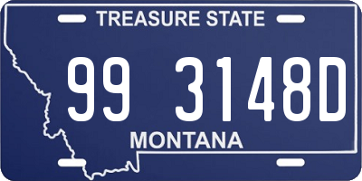 MT license plate 993148D