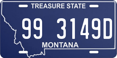 MT license plate 993149D