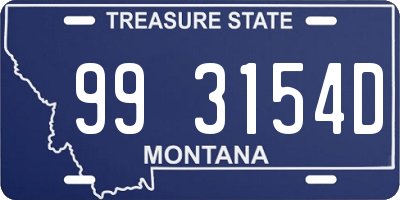 MT license plate 993154D