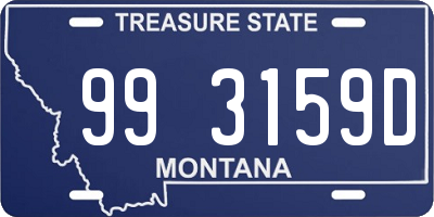 MT license plate 993159D