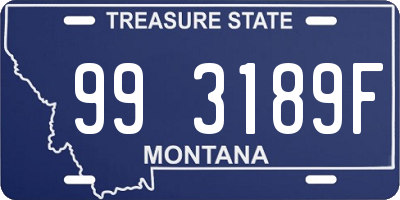 MT license plate 993189F