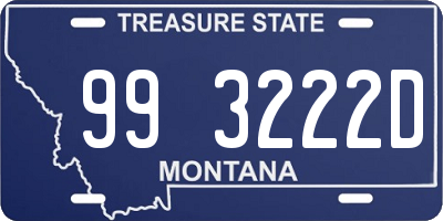 MT license plate 993222D