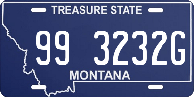 MT license plate 993232G