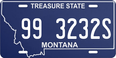 MT license plate 993232S