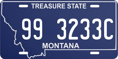 MT license plate 993233C