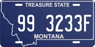 MT license plate 993233F