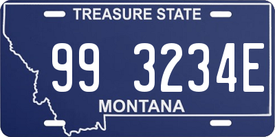 MT license plate 993234E