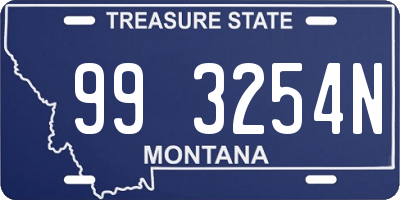 MT license plate 993254N