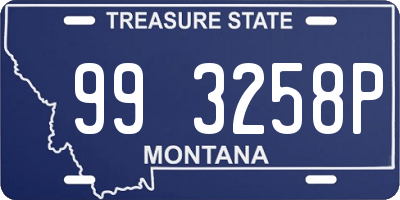 MT license plate 993258P