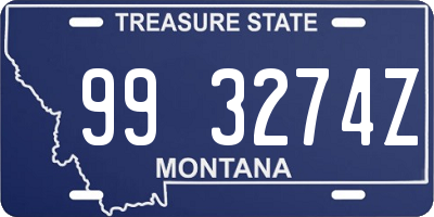 MT license plate 993274Z