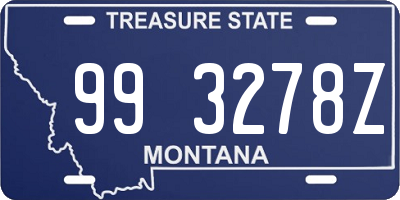 MT license plate 993278Z