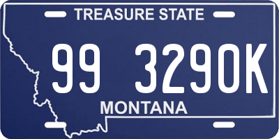 MT license plate 993290K