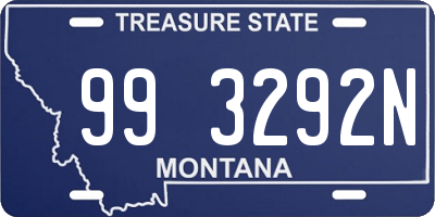 MT license plate 993292N