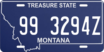 MT license plate 993294Z